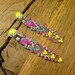 Neon Purple, Turquoise, and Neon Yellow Chevron Drop Earrings