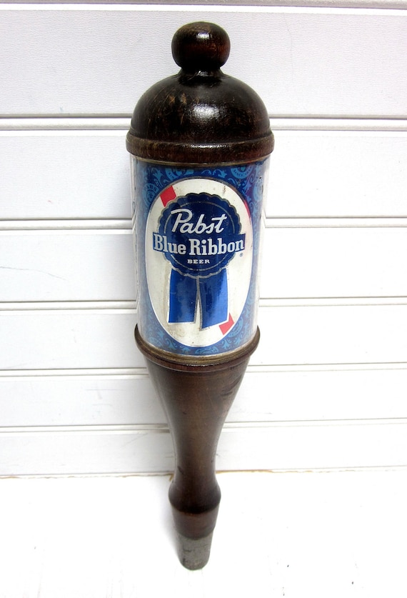 Vintage Pabst Blue Ribbon Beer Tap Handle Wood PBR Keg Pull
