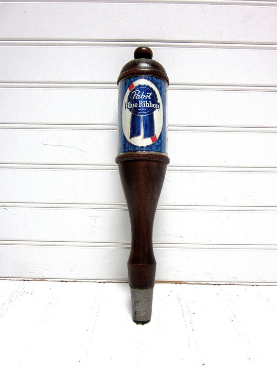 Vintage Pabst Blue Ribbon Beer Tap Handle Wood PBR Keg Pull