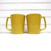 Vintage Yellow Centura Mugs, Mod Mustard Yellow Teacups 1960s by Corning Ware