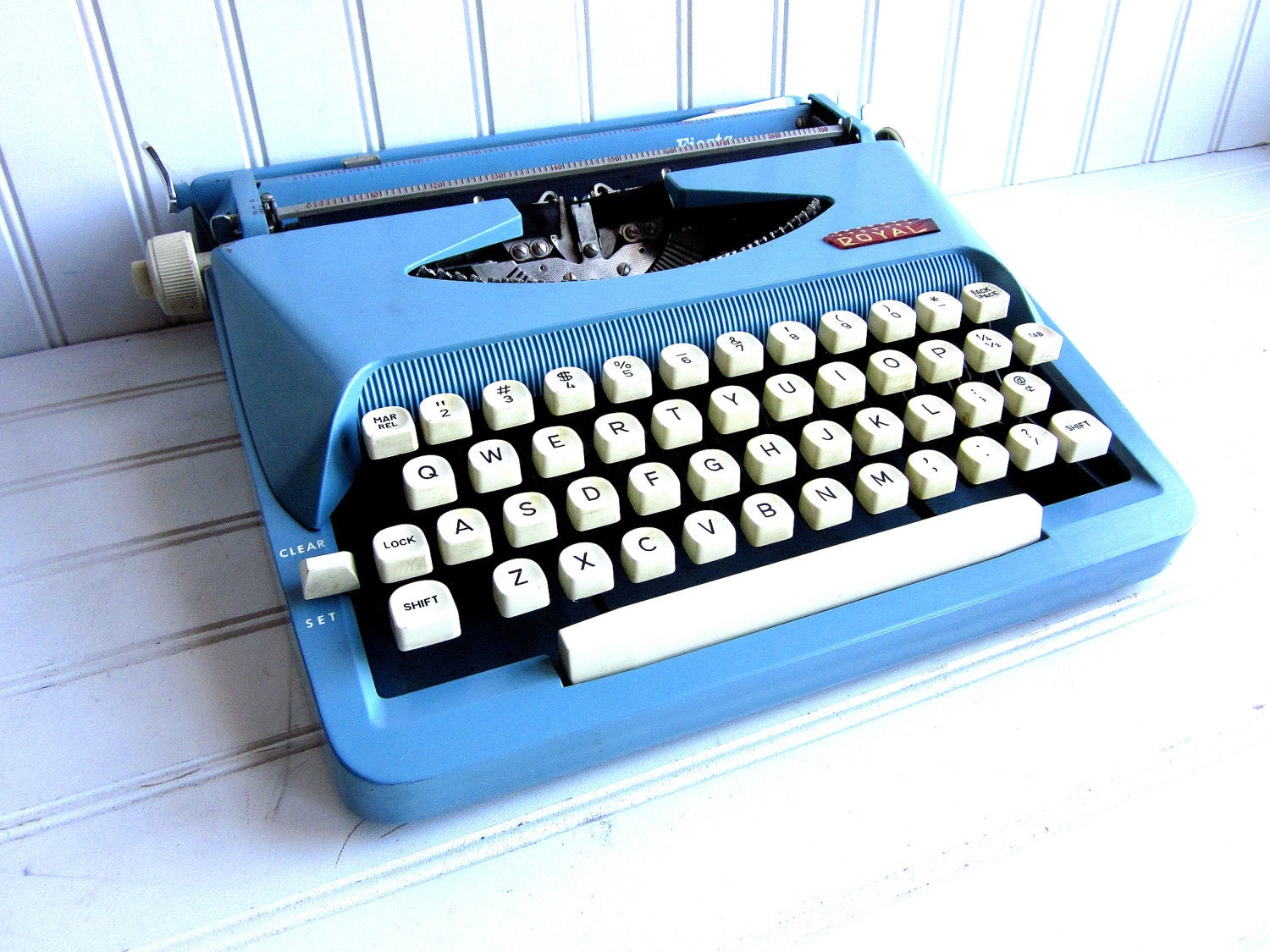 Vintage Typewriter Baby Blue Royal Fiesta Manual Typewriter