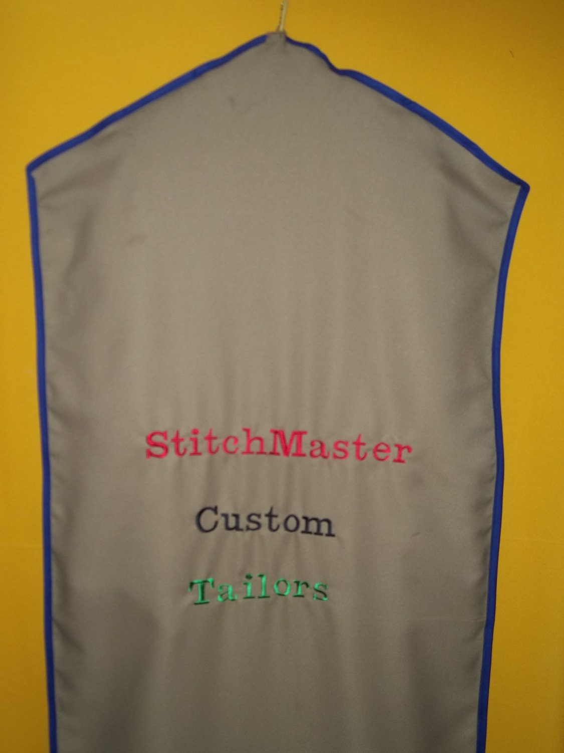 Custom Made Garment Bags Monogrammed. Wool Blend.
