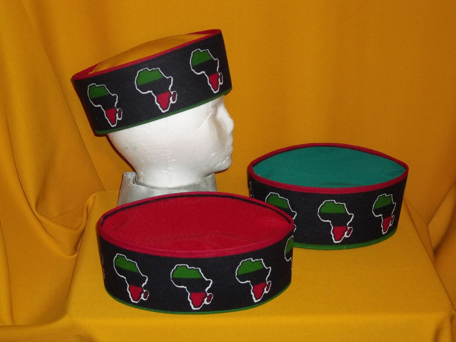 Lids Custom Hats >> Hand Made Mans Black Red Green African Hat Crown Kufi Made Lids Custom Hats >> Hand Made Mans Black Red Green African Hat Crown Kufi Made