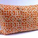 Decorative Pillow Cover - Large Lumbar Throw Pillow - Orange and Beige Texture Dream with Reversed Side - Cushion