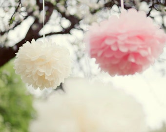 Party decorations -paper pom poms set - 45 mixed size custom color - wedding decorations - birthday decor - very fluffy - paper flowers