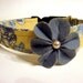 Dog Collar: Shabby Chic Yellow and Blue with Flower