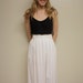 Vintage 80s Skirt/ Pleated/ White/ Size Large/ Maxi