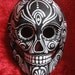 Hand Painted, one of a kind, day of the dead paper mache skull MASK