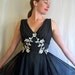 Black formal dress with white flowers, 1960s Mike Benet womens small