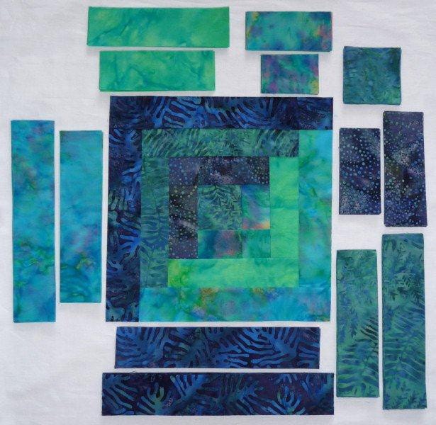 12 block Log Cabin Precut Quilt Kit Batik by eyecandyfabrics