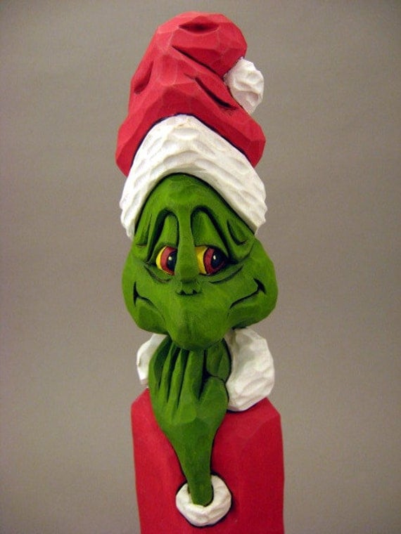 The Grinch Wood Carving