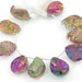 Titanium Drusy (Druzy) Briolette Beads- Purple and PInk- 18x26mm, 10 beads