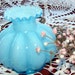 Fenton Blue Cologne Bottle. Blue Overlay Candle Holder or Flower Vase
