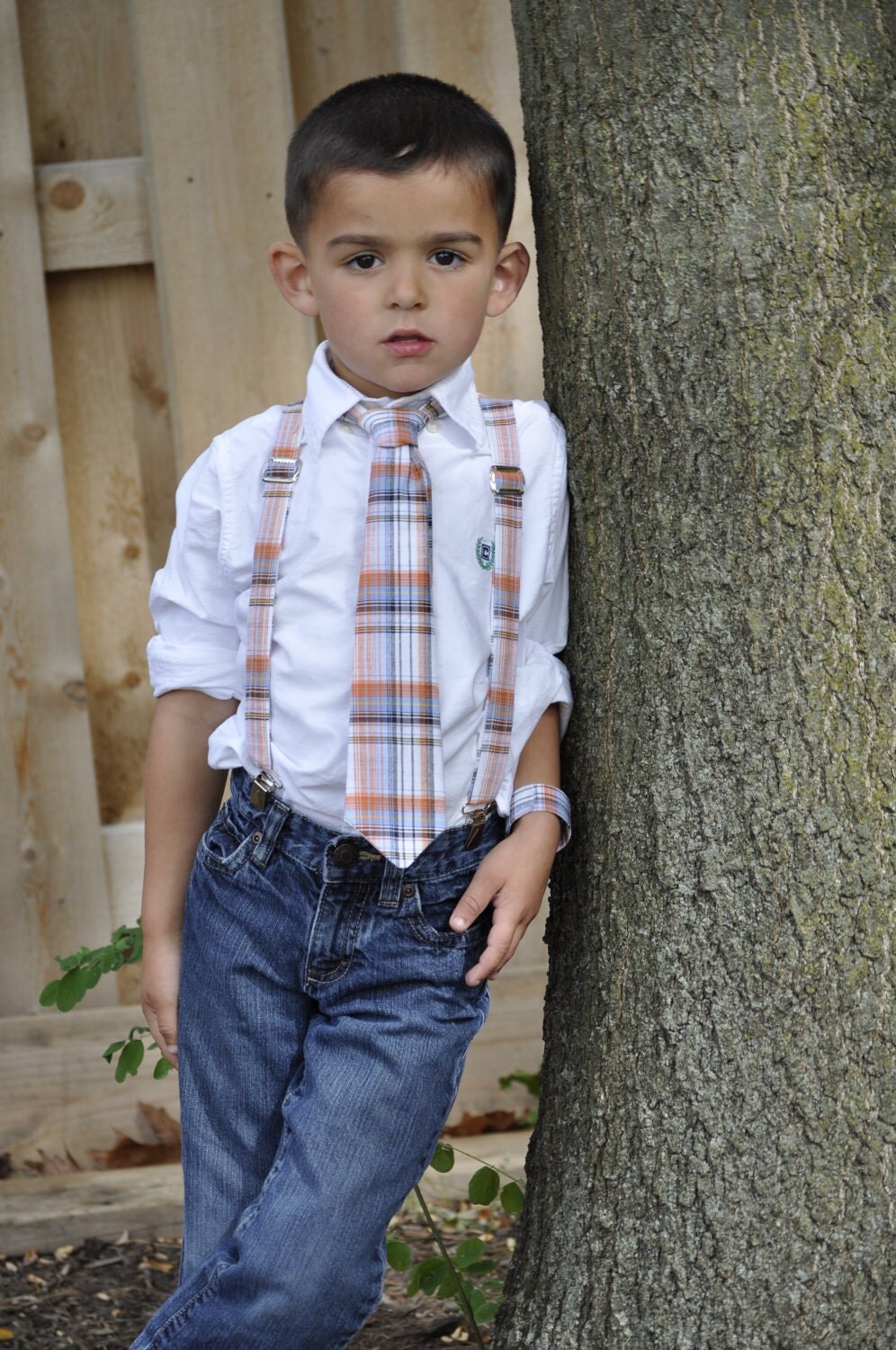 Boys NeckTie and matching Adjustable Suspenders