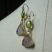 RESERVED for Bob Lime Green Peridot Bezel Set 24K Gold Vermeil Connector and Jasper Quartz Druzy (Drusy) Earrings