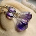 Sterling Silver Bezel set Amethyst and Natural Raw Amethyst Point Earrings