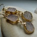 Natural Soft Pink Drusy / Druzy Quartz Earrings