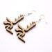 Salam / Peace Earrings in Bamboo Wood. fashion gifts, arabic jewelry