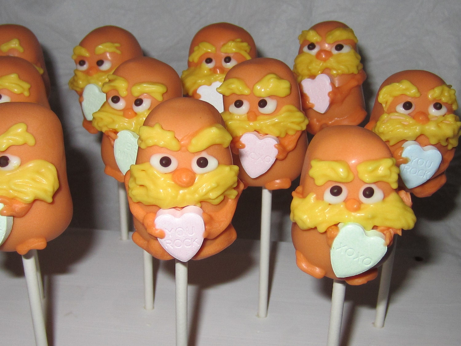 Dr. Seuss Lorax Cake Pops