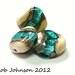 Teal Mine Triple, Lampwork Glass Focal Beads