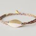 S.O.L.D /// Gold Tone Leaf Braided Bracelet - Blue, Coral, Mint & Gold