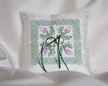 Celtic Thistle Wedding Ring Pillow