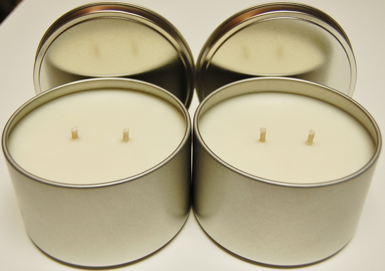 Soy Candle Tins 18 pack 16 oz Natural Color 6 sets of 3
