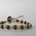 Beaded hemp bracelet, knotted hemp bracelet, unisex wrap bracelet, Brown Black Red, Picasso, urban survivor bracelet, boho chic glam (HB147)