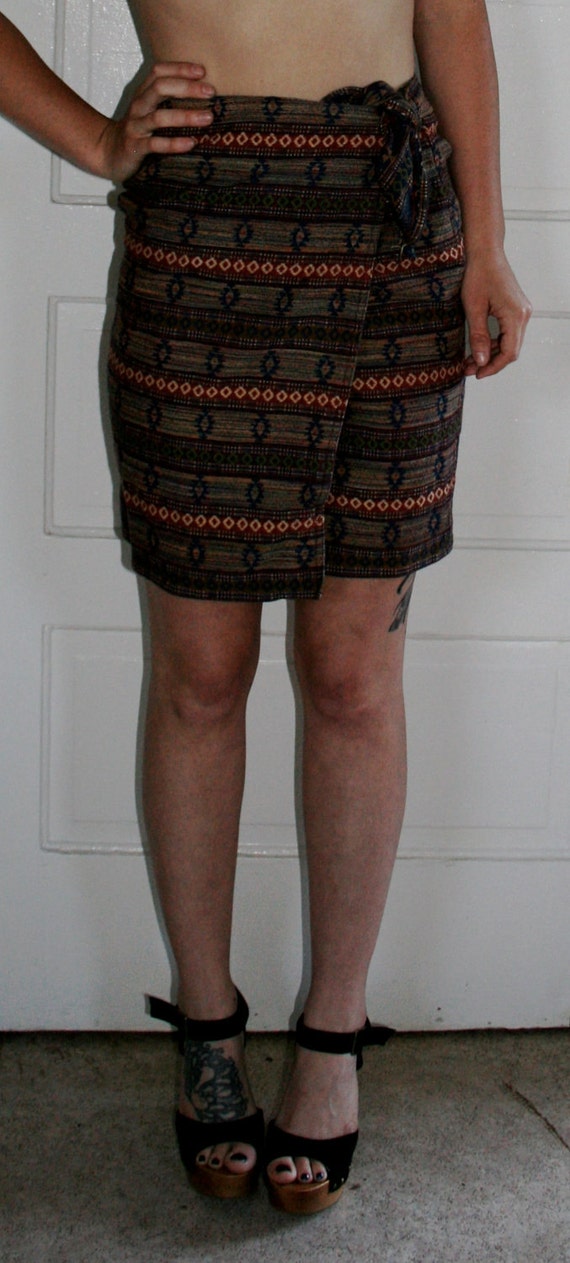 Native American Print Wrap Skirt