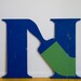 reserved for aya - vintage industrial large "N" paintbrush sign