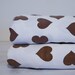 vintage cotton flat sheet set - brown love heart bed linen (2)