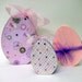 Wood Easter Eggs - Purple and Pink - Easter Decor