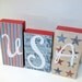 USA word blocks-patriotic decor-home decor-Fourth of July decor-red-white-blue-Memorial Day