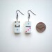 Colorful Domino Earrings / Recyled Game Piece / Handmade Jewelry