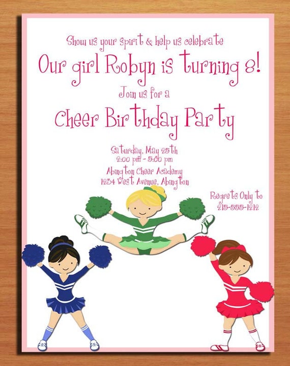 Printable Cheerleading Birthday Invitations 6