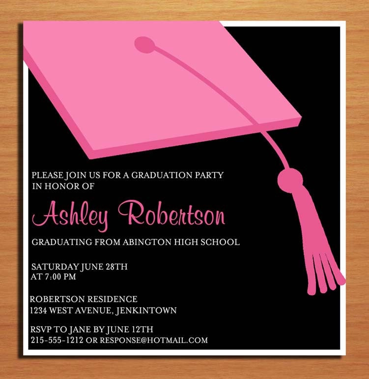 ideas luncheon for graduation Cards Hat Graduation Clapboard Invitation Pink PRINTABLE Party