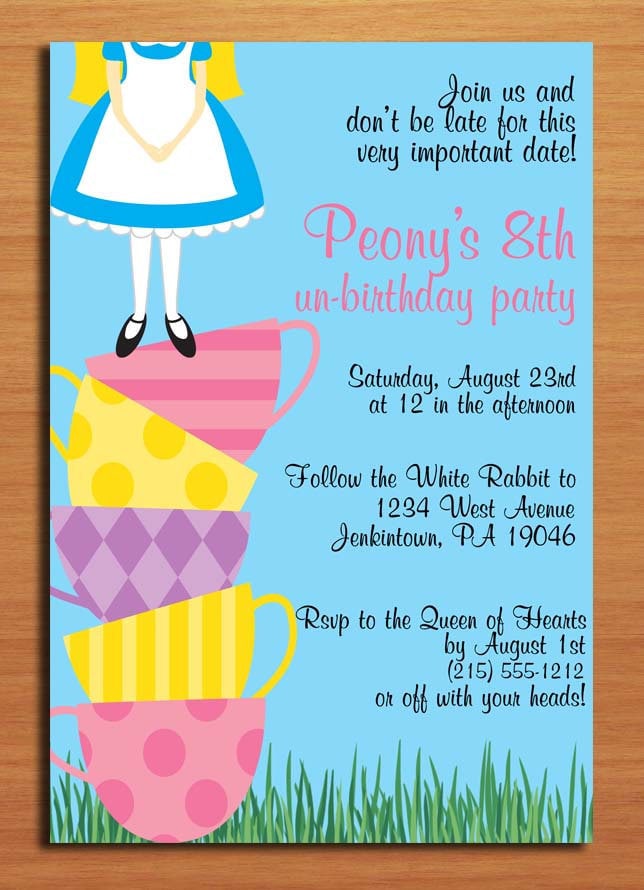 Alice In Wonderland Unbirthday Invitations 4