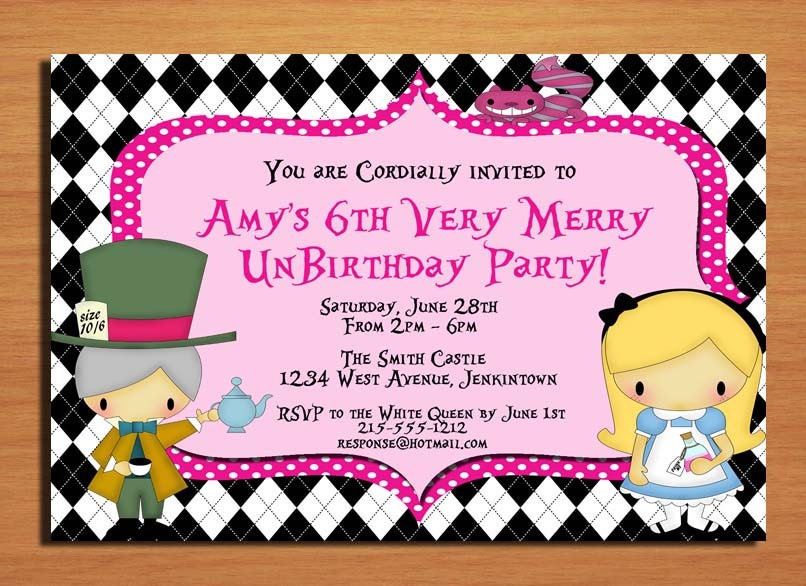 Alice In Wonderland Unbirthday Invitations 3