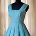 1950's Dress // Jadite Green Full Skirt Dress by Adele Simpson