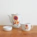 vintage 1970's coffee or tea set from France with harvest flower motif