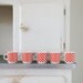 vintage polka dot expresso cups in red and white, set of 5