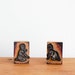 vintage french rubber stamps: a small boy and his sister, set of 2