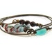Stacking Bracelets - Turquoise Aqua Burgundy Red Brass Layering Wire Bangles
