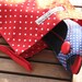 Red Drawstring Bag with White Polka Dots - set of 2