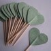 SALE - Cupcake topper - food pick - tooth pick heart shaped green - 20 pcs