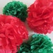 Tissue Paper Pom Poms, Holiday, Party, Weddings and Showers... SET of 10...YOU PICK colors