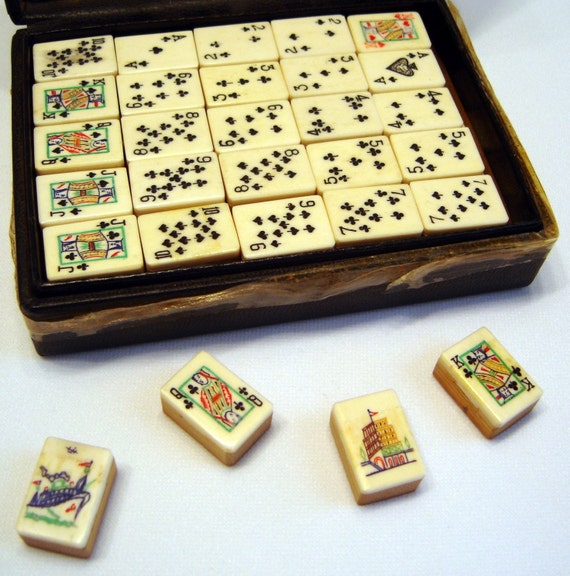 Vintage Playing Card Tiles by BlueJunesRetroDeco on Etsy