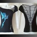 Womens/Junior Custom Cut Shirt Black Top "Blue Tribal Rose Tattoo" Tattoo Inspired Womans Size Small, Medium, Large, XL, 2XL, 3XL