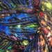 Black Polwarth Wool Silk Rainbow Bulky Corespun - Midnight Rainbow - Handspun Art Yarn