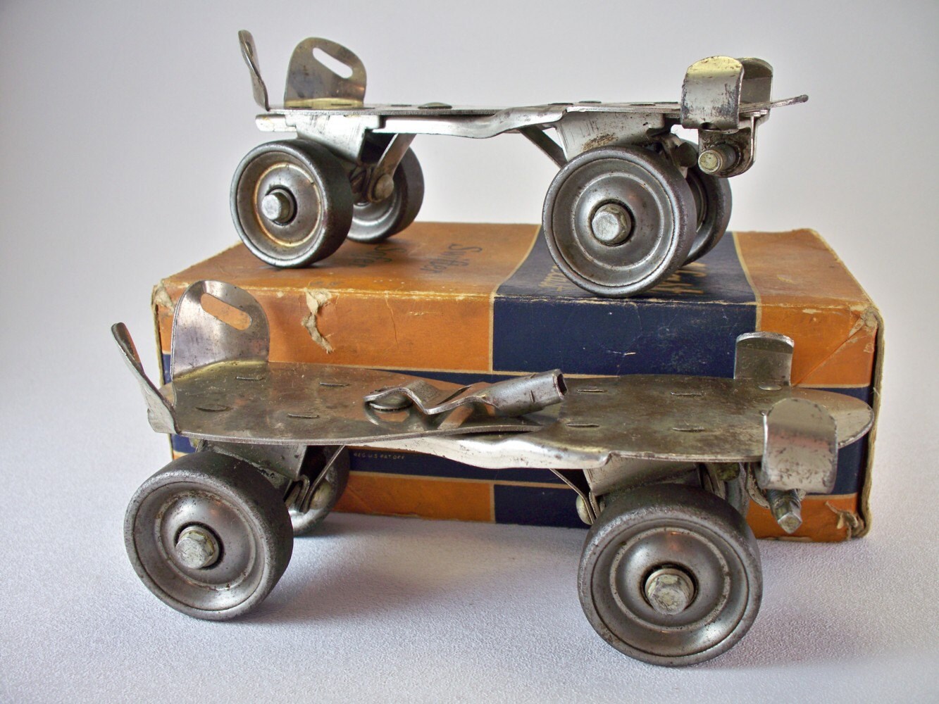 Vintage Rollfast Roller Skates With Key & Original Box